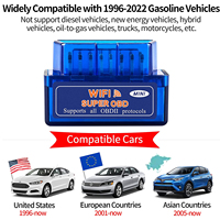 Lector de código de luz de motor para coche, dispositivo profesional de control automático, compatible con todos los vehículos, inalámbrico, WiFi, OBD2, OBDII, escáner para iPhone/iOS y Android