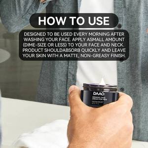 Crema Facial Iluminadora Orgánica para Hombre con Escualano y Aloe Vera para Piel Seca, Sensible y Normal - Blanqueamiento de la Piel, Marca Privada - Product Image 5