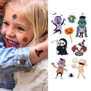 Eco-friendly Halloween faccia del tatuaggio adesivo per bambini impermeabile temporaneo <span class=keywords><strong>gatto</strong></span> zucca decorazione atmosfera Halloween tatuaggio - Product Image 1