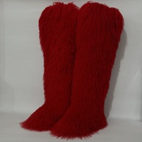 Bottes en fourrure de Mongolie de haute qualité pour femmes, enfants et filles, antidérapantes, respirantes, mi-mollet, avec semelles intérieures en caoutchouc et fourrure.