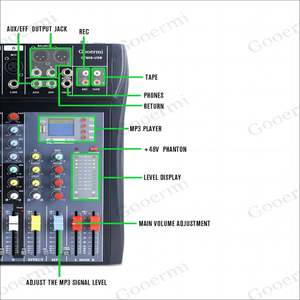 Mezclador de Audio de 6 Canales en Oferta, Mezclador de Audio para DJ Usado a Bajo <span class=keywords><strong>Precio</strong></span>, Consola Mezcladora de Audio para Karaoke, Bar en Casa - Product Image 3