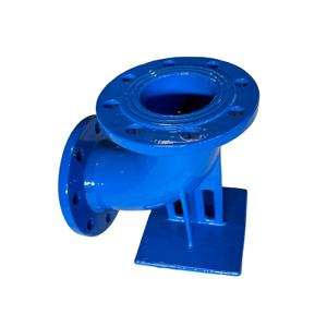 Raccord de tuyauterie à double bride en fonte ductile basse pression ISO2531 PN10 PN16 PN25, coudé à 90 degrés, type « pied de canard » (DI), peint - Product Image 1