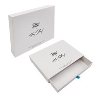 Caja de embalaje de cajón de papel rígido de lujo personalizado con muestra gratis, lámina dorada, logotipo impreso, inserto de cartón y presentación de regalo