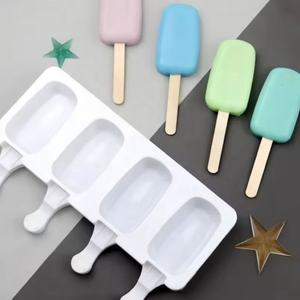 <span class=keywords><strong>Moule</strong></span> à glace en silicone ovale à 4 trous, plateau à sucettes glacées en résine flexible pour gâteaux et glaçons pour desserts - Product Image 1