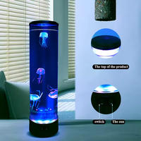 Lampe de nuit LED J&R 27,5 pouces, nouvelle décoration de fête, base à changement de couleur RGB, cadeau pour enfants, lampe fantaisie méduse lave eau, étanche