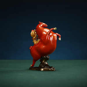 Statue de singe porte-bonheur Feng Shui traditionnel chinois en laiton, animal du zodiaque peint, décoration de bureau et de maison, pour le succès professionnel et la prospérité - Product Image 5