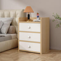 Ensemble de table de chevet et armoire de luxe en bois, moderne, gris et blanc, pour chambre à coucher et hôtel