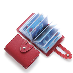 Tarjetero de Cuero Estilo Coreano Antimagnético – Organizador de Tarjetas Bancarias de PU con Múltiples Ranuras para Identificación y Tarjetas de Transporte - Product Image 3
