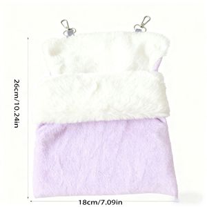 Hanging <b>Nest</b> For Hamster Plush Warm Cotton Sleeping Bag Purple Rectangle Indoor Pet <b>Bed</b> Small Animal Supplies - Product Image 2