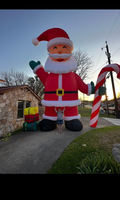 Père Noël géant gonflable avec sac cadeau vert, décoration de Noël pour la cour, la pelouse, les gonflables de Noël.