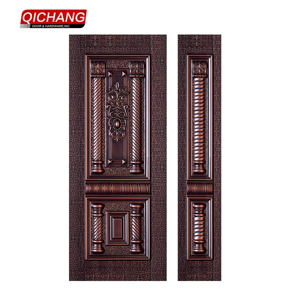 Qichang Door Trim Panel Puerta de seguridad de piel de acero de alta calidad