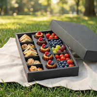 Heißer Verkauf: Brownies-Keks-Waffelstangen-Box mit Trennwänden – Süße Schokoladenboxen zum Teilen, Catering-Dessert- und Snackplatten-Box