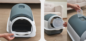 Produits pour animaux de compagnie, bac à litière pour chat en plastique, simple et mignon, tête de chat, bac à litière pour chat - Product Image 3