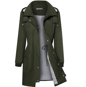 Imperméable coupe-vent pour femme, imperméable, léger, Trench-coat à capuche pour l'extérieur - Product Image 1