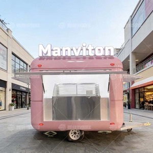 Remorque de service alimentaire mobile multifonctionnelle en acier galvanisé, cadre résistant <span class=keywords><strong>à</strong></span> la rouille, conception <span class=keywords><strong>à</strong></span> 4 roues, certifiée DOT CE pour l'extérieur - Product Image 2