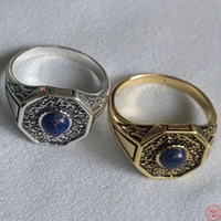 Bagues de mariage en argent pur S925 pour hommes et femmes inspirées par 'The Vampire Diaries' avec bijoux en lapis-lazuli et incrustation de diamants