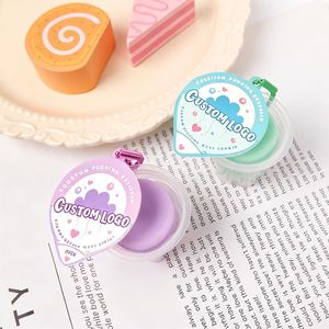 Porte-clés personnalisé en forme de mini-coupe de pudding, simulation créative d'aliments, jouet souple à pincer, en acrylique et PVC léger, imprimé UV, motif dessin animé - Product Image 2