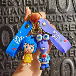 3D Anime Figures Doll Brain Agent Team <strong>INSIDE</strong> OUT Cartoon Keychain Car Keychain Ring Pendant Animation Action Figure Small Gift - Product Image 3