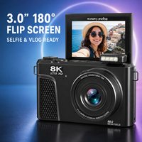 Fotocamera Digitale 88MP 8K con Schermo Flip da 3.0 Pollici a 180°, Zoom 18X, F2.4, WiFi, Selfie, Vlog, Rilevamento Volto, Riconoscimento Scenari AI, Ricarica Rapida Type-C
