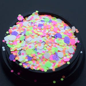 Mélange de paillettes mates épaisses hexagonales <span class=keywords><strong>rose</strong></span>, violet, jaune, effet néon, résistant aux solvants, pour résine, nail art et loisirs créatifs - Vente en gros usine - Product Image 2