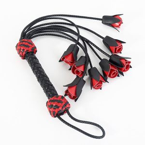 PU cuir sexe <span class=keywords><strong>fouet</strong></span> noir rouge fessée BDSM pagaie jouets fétiche accessoires Rose sensuel Flogger pour adulte SM Cosplay jeux - Product Image 1
