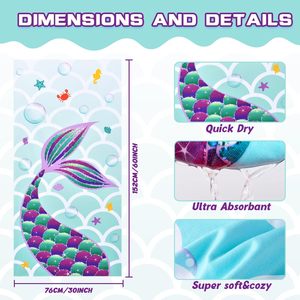 Serviette de plage pour enfants à imprimé animal 75*150cm, sans sable, séchage rapide, ultra absorbante, <span class=keywords><strong>super</strong></span> douce, serviette de piscine - Product Image 4