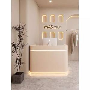 Comptoir de caisse en MDF personnalisé, devanture de magasin, petit, moderne, minimaliste, pour magasin de vêtements pour femmes, salon de coiffure, salon de beauté - Product Image 4