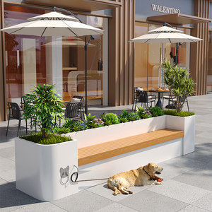 Banc-jardinière <span class=keywords><strong>en</strong></span> <span class=keywords><strong>fer</strong></span> forgé et acier inoxydable, combinaison personnalisée de parterre de fleurs <span class=keywords><strong>en</strong></span> métal et séparateur de clôture pour usage extérieur <span class=keywords><strong>en</strong></span> place publique municipale - Product Image 2