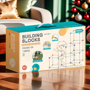Bloques de construcción de 200 piezas, juguetes de tallo para niños, juegos de discos educativos, plástico sólido entrelazado para niños y niñas en edad preescolar de 3 años o más - Product Image 2