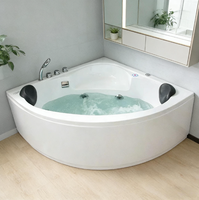 Baignoire double en acrylique avec spa à vortex, dotée d'un chauffage à température constante, d'un massage par ondes et d'autres fonctions