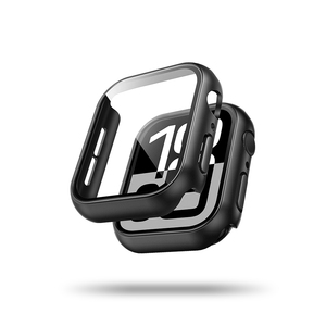 Étui rigide antichoc en PC avec protection d'écran en verre trempé intégrée pour <span class=keywords><strong>Apple</strong></span> <span class=keywords><strong>Watch</strong></span>, coque de protection intégrée - Product Image 1