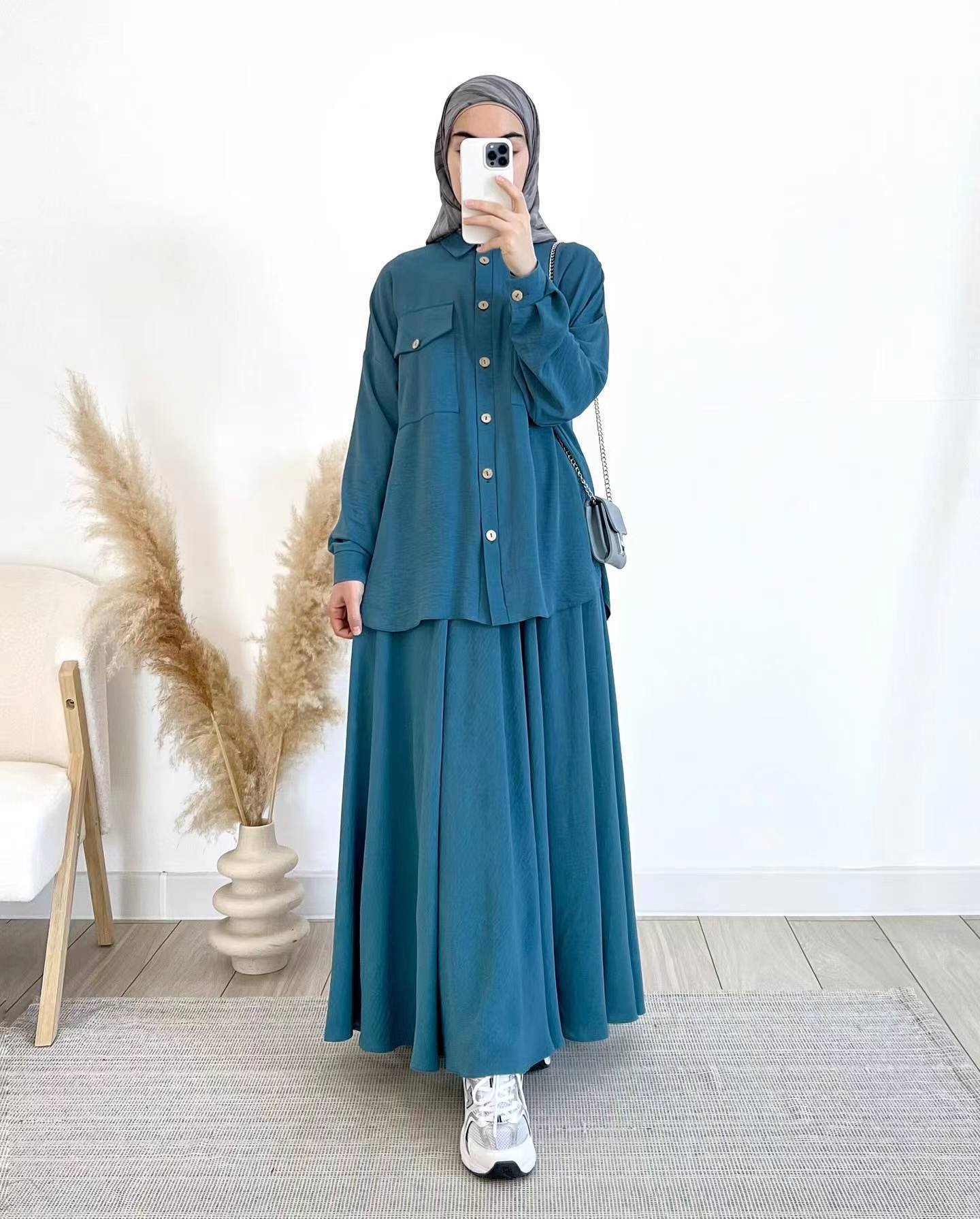 Muslimah Tulle Skirt Trend Skirt Casual Denim Style Muslimah High