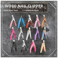 Coupe-ongles professionnel pour nail art, type spécial en U, pour faux ongles, coupe-guillotine, couteau à ongles coloré, outils pour les doigts