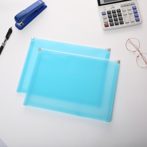 Pochette zippée imperméable en PP, dossier zippé translucide A4, enveloppe zippée durable en plastique PP, pochette pour <span class=keywords><strong>documents</strong></span>, couleurs assorties - Product Image 2