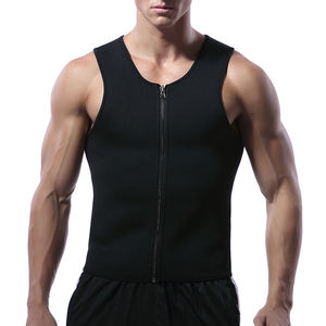 LangQin Men Neoprene Sauna Suit Waist <b>Trainer</b> Medium Control Hook-and-Eye Design Body Tank Top Tummy Fat Burning <b>Weight</b> Loss - Product Image 2
