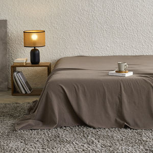 600TC 100% coton couleur unie doux <span class=keywords><strong>drap</strong></span> de <span class=keywords><strong>lit</strong></span> 1Pc fil froissé tissu lin comme Texture peau amical <span class=keywords><strong>drap</strong></span> de <span class=keywords><strong>lit</strong></span> - Product Image 2