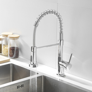 Brass Kitchen Cabinets Taps Single Handle Pull Out 2 Function Sprayer Pull <b>Down</b> Spring Kitchen Tap AT9884DX Pull Out Spray Flexi - Product Image 4