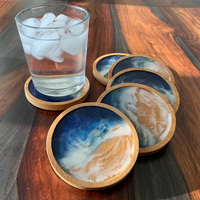 Plato de Resina Brillante en Stock, Diseño Contemporáneo Hecho a Mano, Duradero para Mesa de Centro, Comedor y Cocina