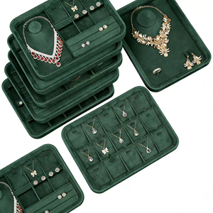 Wholesale Velveteen Display Jewelry Tray Set Model Includes <b>Necklaces</b> Earrings Bracelets <b>Rings</b> Jewelry Storage Display Tray - Product Image 1