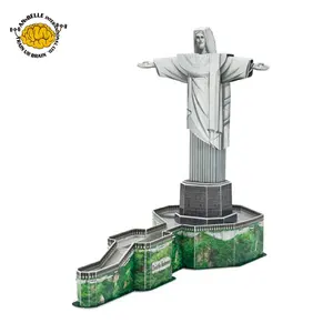 Mainan Puzzle Busa 3D DIY, Mainan Kristus The Redeemer (Brasil)