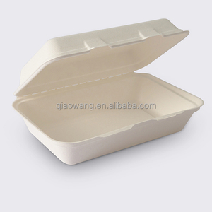 Wadah makan siang Bagasse sekali pakai 1000ml, wadah makan siang ramah lingkungan, minyak & air tahan Biodegradable dan dapat terurai - Product Image 4
