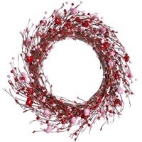 Couronne florale de printemps rose extra en mousse, avec fleurs artificielles économiques, en forme de cône sur anneaux, pour la livraison, Lily Best Flower Doors