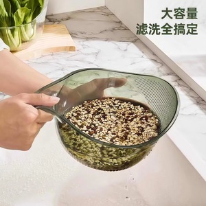 Rice Washing Basket Colander With Handle For Kitchen Use Pet Material Foldable Drain Basin Vegetable Washing Tool - Product Image 4
