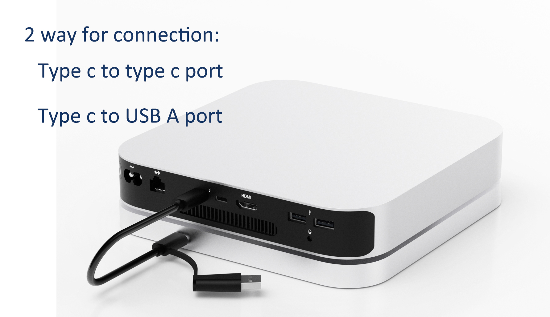USB C Hub for Mac Mini with HDD Enclosure - 5 Ports, SD Card