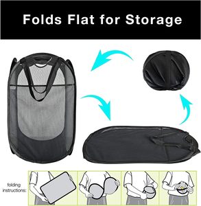Nouveau panier à linge pliable et portable, sacs de rangement pour le linge, idéal pour la maison et comme aide à la séchage - Product Image 3