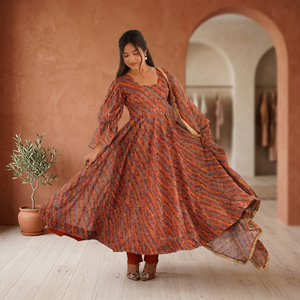 Vestido Largo hasta el Tobillo con Mangas Abullonadas y Estampado para Mujer TENNECY, TEBI ORGANZA, Reversible, de Secado Rápido, Sin Arrugas, para Todas las Temporadas - Product Image 1