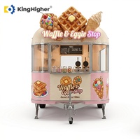 Remorque de cuisine mobile personnalisée en acier inoxydable, camion à gaufres, station de vente de crème glacée, pour entreprise commerciale de restauration de rue