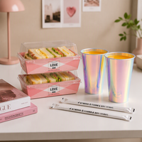 Boîtes à charcuterie en papier personnalisées avec couvercles transparents, emballage alimentaire pour boulangerie