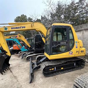 Mini-excavatrice sur chenilles Komatsu PC60 d'occasion de 6 tonnes avec lame de bulldozer, excavatrice PC60 d'occasion à vendre en stock - Product Image 5
