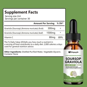 Envío Rápido, Suplemento Dietético Orgánico Natural, Extracto de Hoja de Guanábana, Gotas de Guanábana para el Sistema Inmunológico - Product Image 2